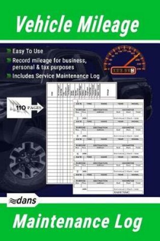 Cover of Vehicle Mileage and Maintenance Log Book