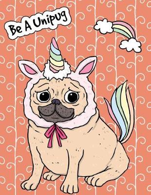 Book cover for Big Fat Bullet Journal Notebook for Dog Lovers Unicorn Pug - Orange