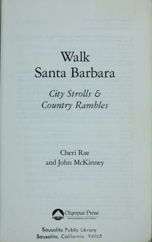 Book cover for Walk Santa Barbara
