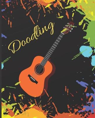 Cover of Guitar Music Lover Colorful Splatter Cute Gift Sketch Book Blank Paper Pad Journal for Doodling Sketching Coloring or Writing