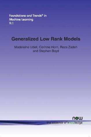 Cover of Generalized Low Rank Models