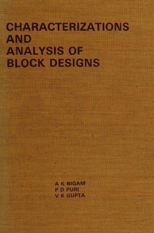 Cover of Characterizations and Analysis of Block Designs