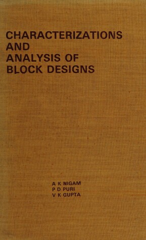 Book cover for Characterizations and Analysis of Block Designs