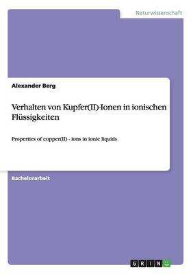 Book cover for Verhalten von Kupfer(II)-Ionen in ionischen Flussigkeiten