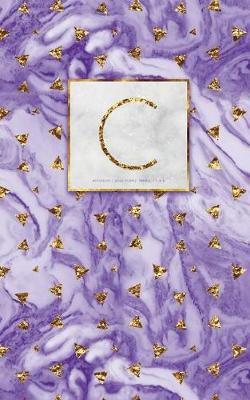 Book cover for C - Gold Purple Marble Notebook 5 X 8