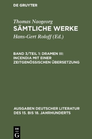 Cover of Samtliche Werke, Band 3/Teil 1, Dramen III