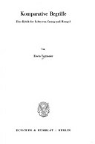 Cover of Komparative Begriffe