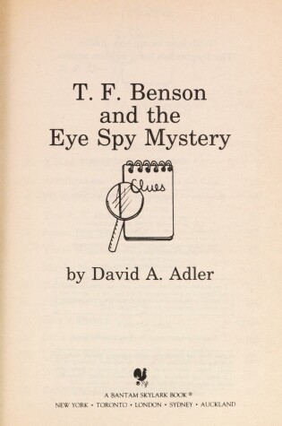 Cover of T.F. Benson and the Eye Spy Mystery