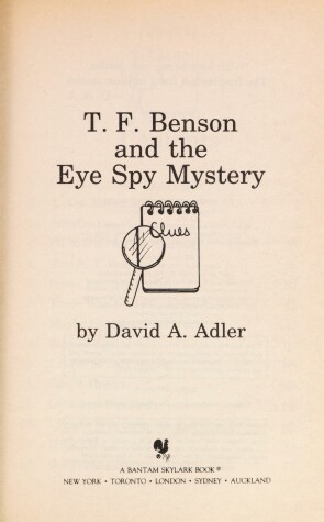 Book cover for T.F. Benson and the Eye Spy Mystery