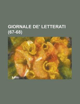 Book cover for Giornale de' Letterati (67-68)