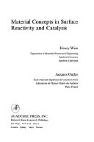 Cover of Material Concepts in Surface Reactivity and Catalysis