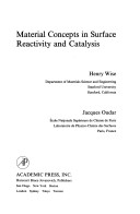 Book cover for Material Concepts in Surface Reactivity and Catalysis