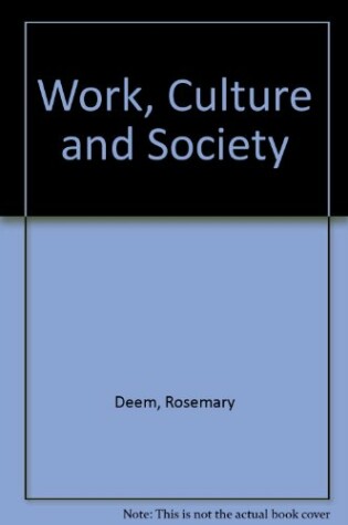 Cover of Work, Culture and Society