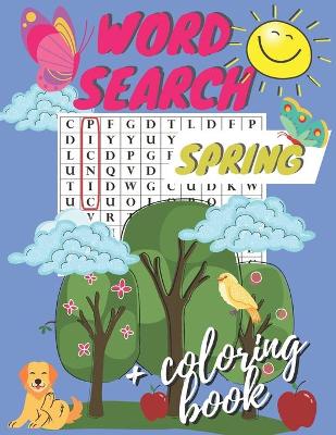 Book cover for Spring Word Search + Coloring Book