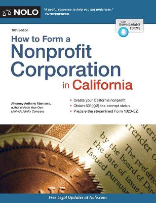 Book cover for How to Form a Nonprofit Corporation in California