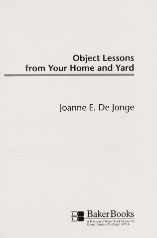 Cover of Object Lessons/Home & Yard