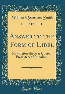 Book cover for Answer to the Form of Libel