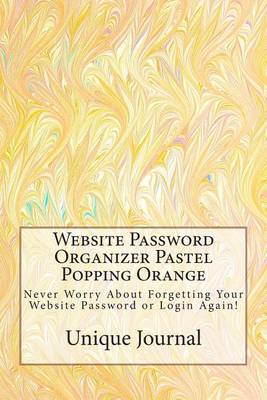 Book cover for Website Password Organizer Pastel Popping Orange