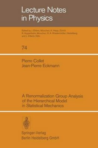 Cover of A Renormalization Group Analysis of the Hierarchical Model in Statistical Mechanics