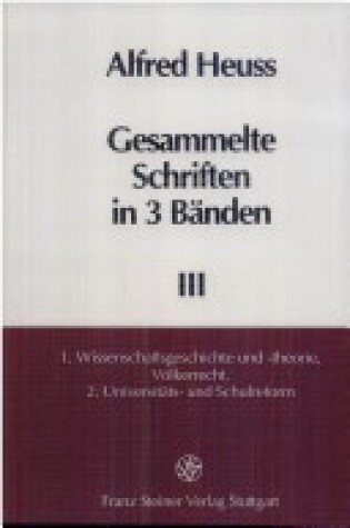 Cover of Gesammelte Schriften in 3 Banden. Band 1-3