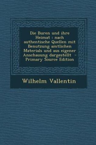 Cover of Die Buren Und Ihre Heimat