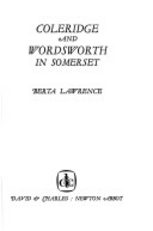 Cover of Coleridge and Wordsworth in Somerset