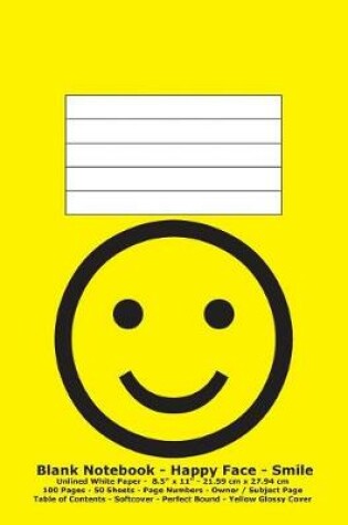 Cover of Blank Notebook - Happy Face - Smile