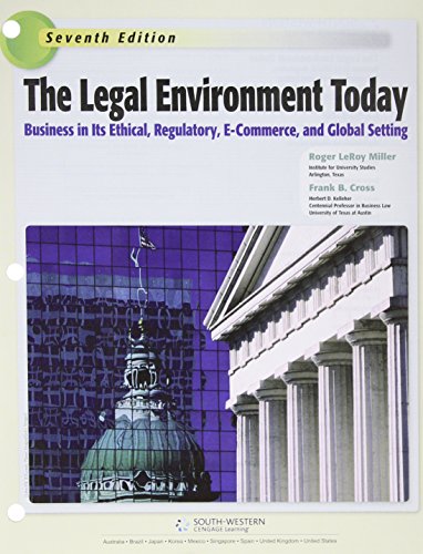 Book cover for The Legal Environment Today