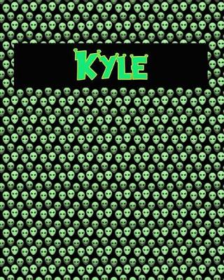 Book cover for 120 Page Handwriting Practice Book with Green Alien Cover Kyle