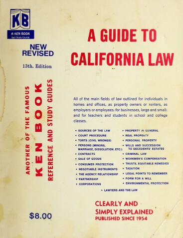 Book cover for Guide to California Law