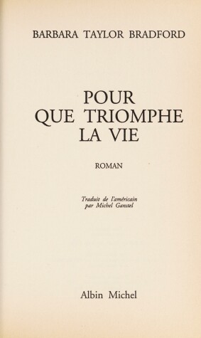 Book cover for Pour Que Triomphe La Vie