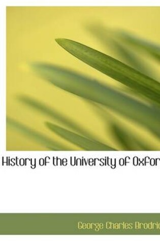 Cover of A History of the University of Oxford