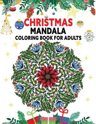 Book cover for Christmas Mandala Coloring Book for Adults