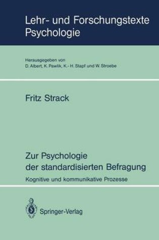 Cover of Zur Psychologie der standardisierten Befragung