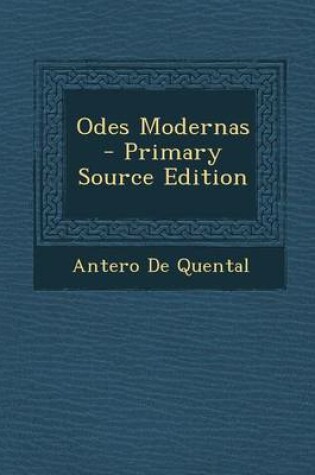 Cover of Odes Modernas - Primary Source Edition