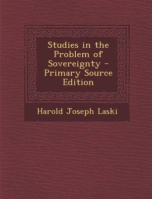 Book cover for Studies in the Problem of Sovereignty - Primary Source Edition