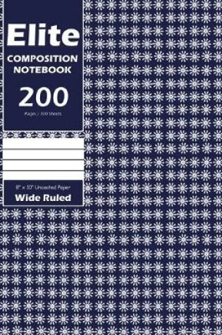 Cover of Elite Composition Notebook, Wide Ruled 8 x 10 Inch, Large 100 Sheet, Blue Cover