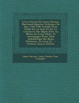 Book cover for Livre-Journal de Lazare Duvaux, Marchand-Bijoutier Ordinaire Du Roy 1748-1758