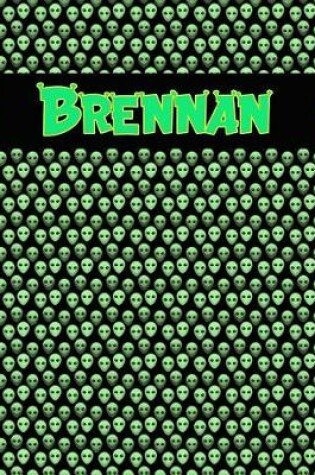 Cover of 120 Page Handwriting Practice Book with Green Alien Cover Brennan