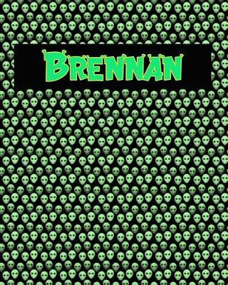 Book cover for 120 Page Handwriting Practice Book with Green Alien Cover Brennan