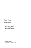 Book cover for Zane Grey