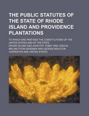 Book cover for The Public Statutes of the State of Rhode Island and Providence Plantations; To Which Are Prefixed the Constitutions of the United States and of the State