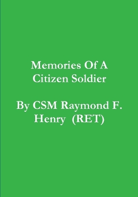 Book cover for memories of a citizen soldier