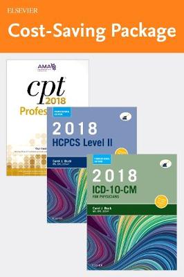 Book cover for 2018 ICD-10-CM Physician Professional Edition (Spiral Bound), 2018 HCPCS Professional Edition and AMA 2018 CPT Professional Edition Package