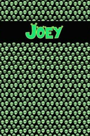 Cover of 120 Page Handwriting Practice Book with Green Alien Cover Joey