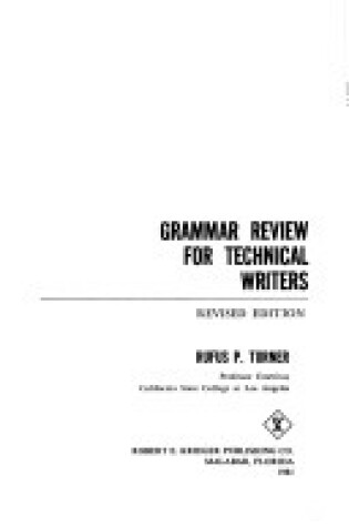 Cover of Grammar Review for Technical Writers