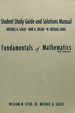 Cover of Student Study Guide and Solutions Manual