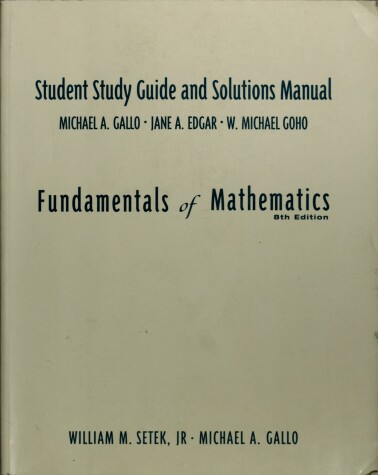 Book cover for Student Study Guide and Solutions Manual