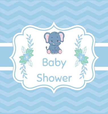 Book cover for Blue baby shower guest book (Hardcover)