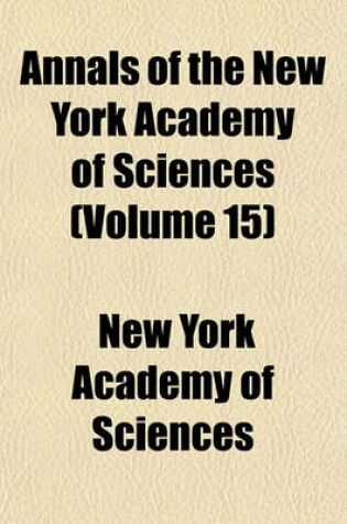 Cover of Annals of the New York Academy of Sciences Volume 15